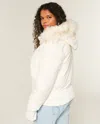 Hollister Faux Fur Trim Puffer Bomber Jacket