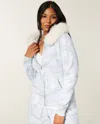 Hollister Faux Fur Trim Zip-up Camo Hoodie In White