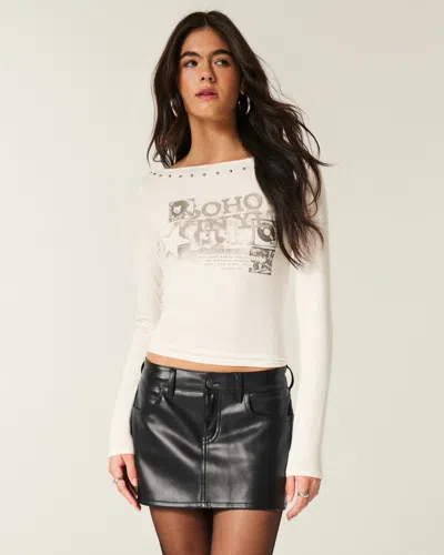 Hollister Faux Leather Mini Skort