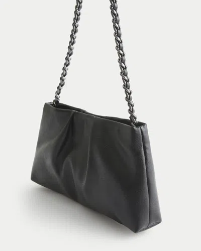 Hollister Faux Leather Pochette In Black