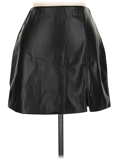 Pre-owned Hollister Faux Leather Skirt In Black