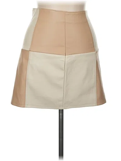 Pre-owned Hollister Faux Leather Skirt In Brown