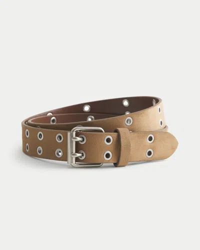 Hollister Faux Suede Belt In Light Brown