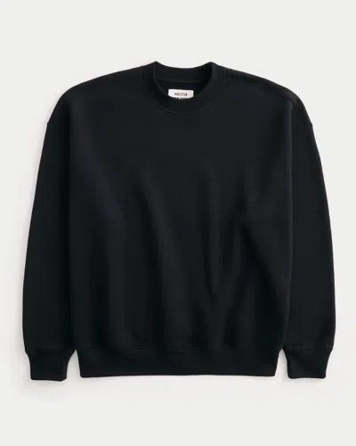 Hollister Feel Good Boxy Crew Sweatshirt In Black