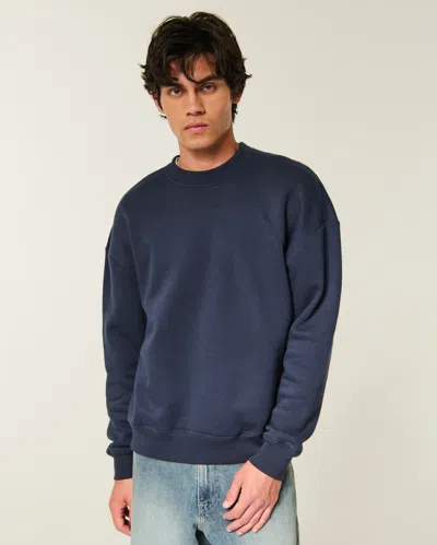 Hollister Feel Good Boxy Crew Sweatshirt In Blue
