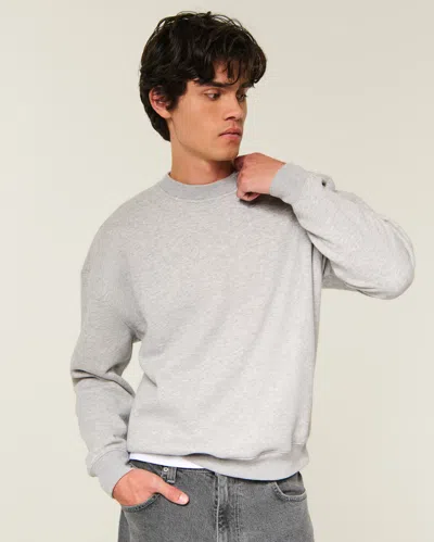 Hollister Feel Good Boxy Crew Sweatshirt In Gray