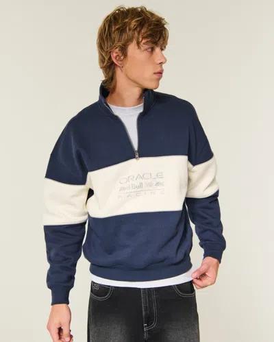 Hollister Feel Good Boxy Oracle Red Bull Racing Graphic Sweatshirt In Blue