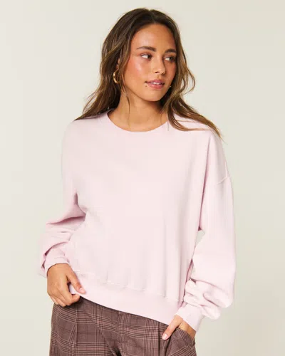 Hollister Feel Good Easy Crew Sweatshirt In Pink