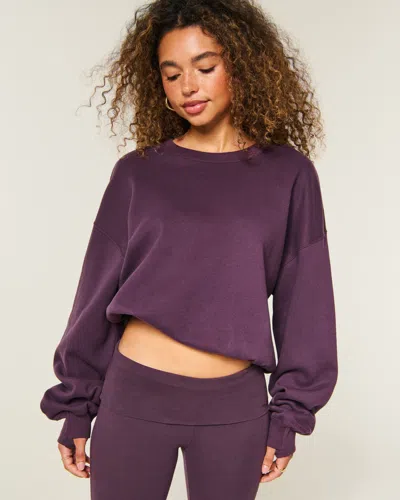 Hollister Feel Good Easy Crew Sweatshirt In Purple