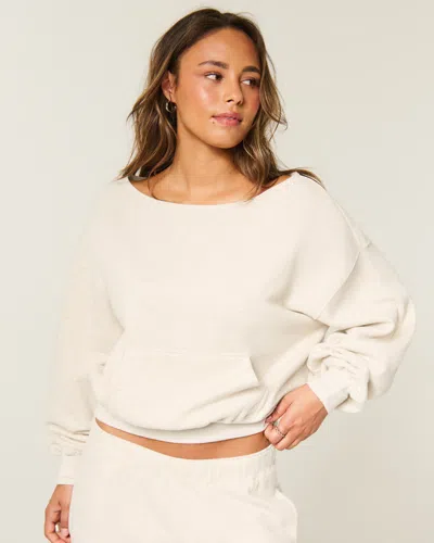 Hollister Feel Good Easy Off-the-shoulder Sweatshirt In Black