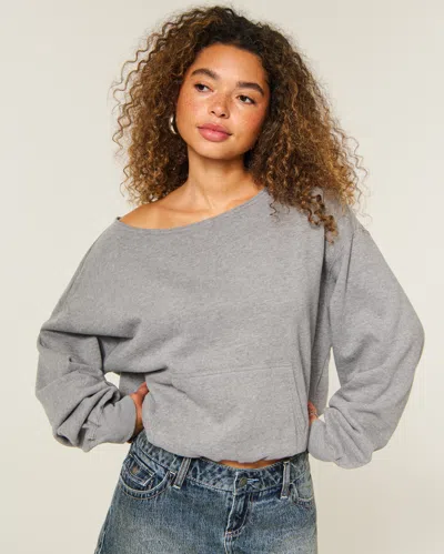 Hollister Feel Good Easy Off-the-shoulder Sweatshirt In Black