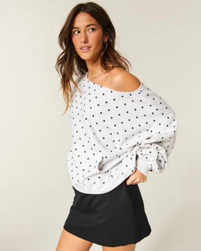 Hollister Feel Good Easy Off-the-shoulder Sweatshirt In White