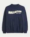 Hollister Feel Good Graphic Mock-neck Sweatshirt In Blue