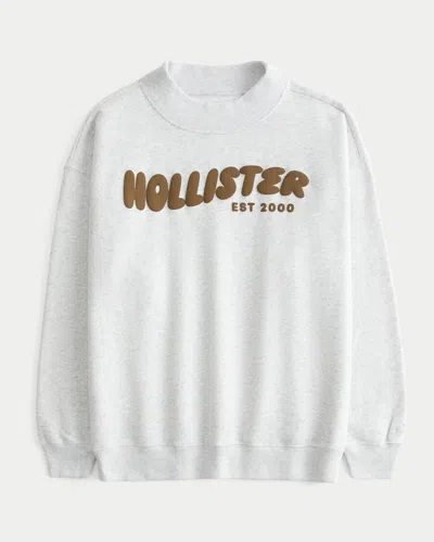 Hollister Feel Good Graphic Mock-neck Sweatshirt In White
