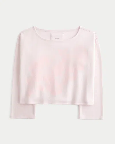 Hollister Feel Good Hibiscus Graphic Off-the-shoulder Sweatshirt In Pink