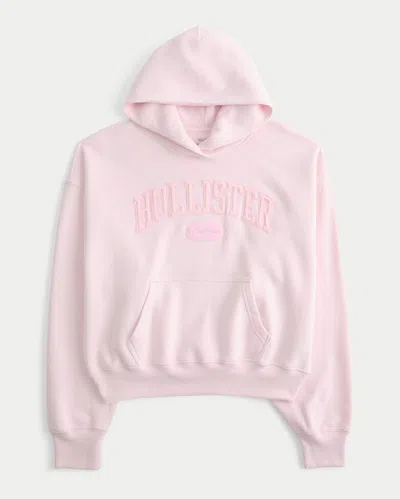 Hollister Feel Good Iconic Logo Graphic Hoodie In Light Pink