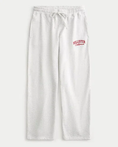Hollister Feel Good Logo Graphic Baggy Sweatpants In White