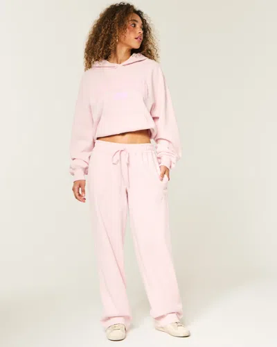 Hollister Feel Good Logo Graphic Baggy Sweatpants In Pink