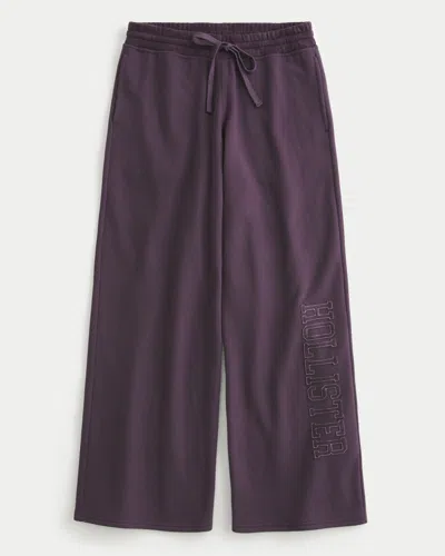 Hollister Feel Good Logo Graphic Baggy Sweatpants In Purple