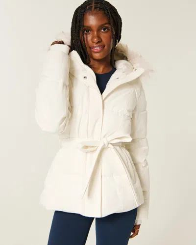 Hollister Feel Good Longline Puffer Jacket In Blue