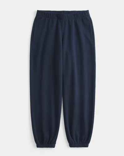 Hollister Feel Good Low-rise Fleece Joggers In Blue