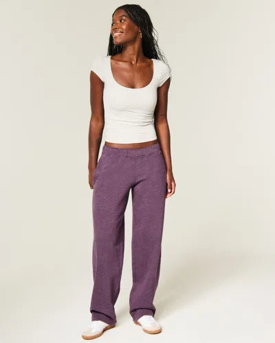 Hollister Feel Good Low-rise Tapered Baggy Sweatpants In Purple