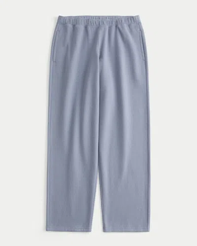 Hollister Feel Good Low-rise Tapered Baggy Sweatpants In Blue