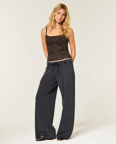Hollister Feel Good Low-rise Washed Baggy Sweatpants In Black