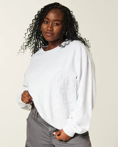 Hollister Feel Good Oversized 1998 Graphic Crew Sweatshirt In White