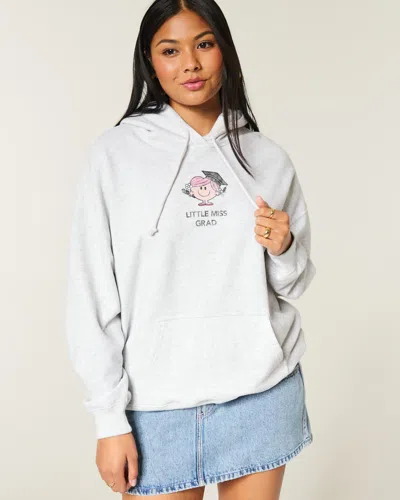 Hollister Feel Good Oversized Little Miss Grad Graphic Hoodie In Gray