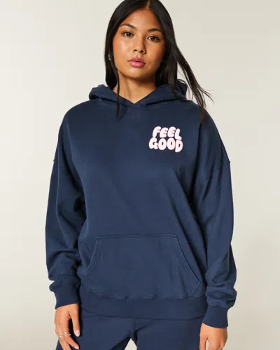 Hollister Feel Good Oversized Logo Graphic Hoodie