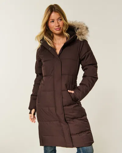 Hollister Feel Good Parka In Brown