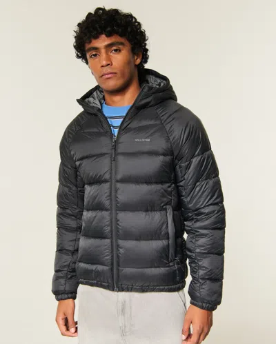Hollister Feel Good Puffer Jacket In Black