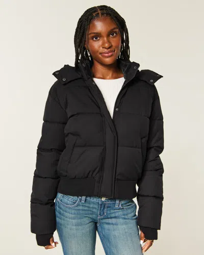 Hollister Feel Good Puffer Jacket In Black