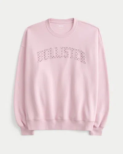 Hollister Feel Good Trapped Dot Logo Graphic Sweatshirt In Pink