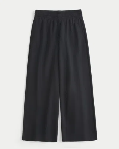 Hollister Feel Good Twofer Waistband Baggy Sweatpants In Black