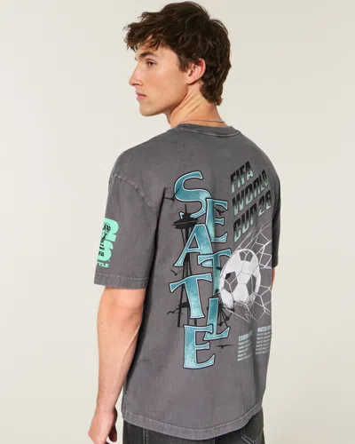 Hollister Fifa World Cup™ 2026 Seattle Graphic Tee In Gray