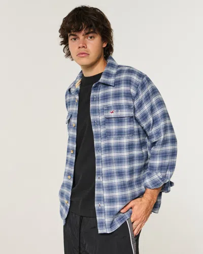 Hollister Flannel Icon Shirt In Blue