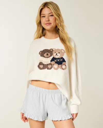 Hollister Flannel Ruffle Shorts In White