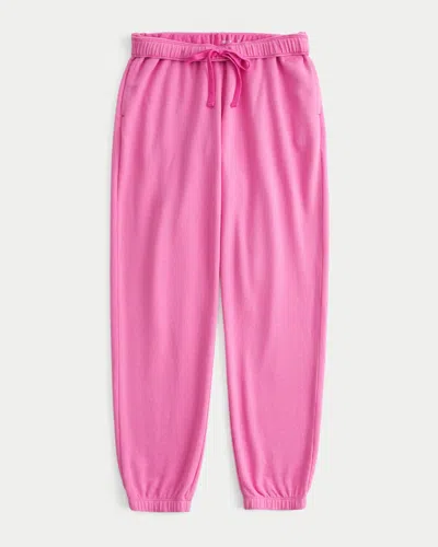 Hollister Fleece Icon Joggers In Pink