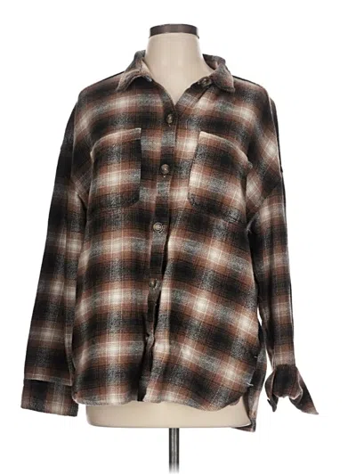 Pre-owned Hollister Fleece Jacket In Brown