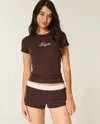 Hollister Fleece Mini Short In Brown