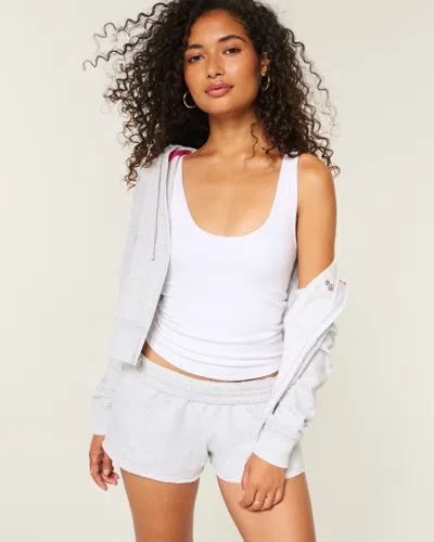 Hollister Fleece Mini Shorts In White