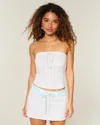Hollister Fleece Tube Top In White