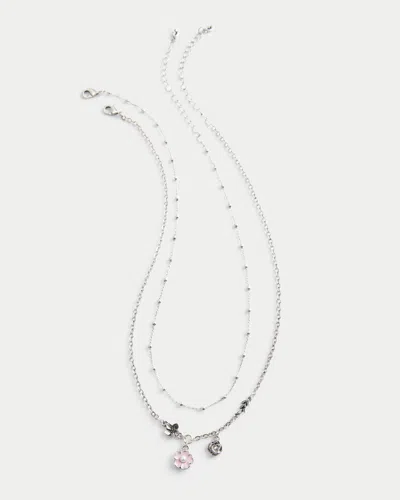 Hollister Floral Charm Necklace 2-pack In Pattern