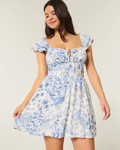 Hollister Flutter Sleeve V-waist Mini Dress