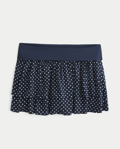 Hollister Foldover Waist Tiered Mini Skort In Animal Print