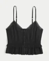 Hollister Fringe Crop Mini Tank In Black