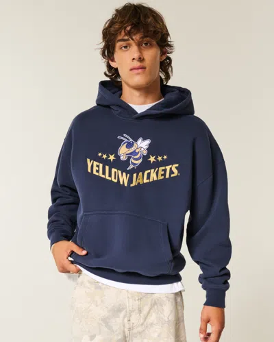 Georgia Tech Yellow Jackets Graphic Hoodie In Blue from Hollister
