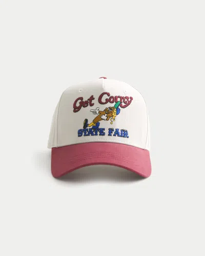 Hollister Get Corny Graphic Trucker Hat In White